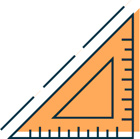 an illustration icon of a measuring triangle